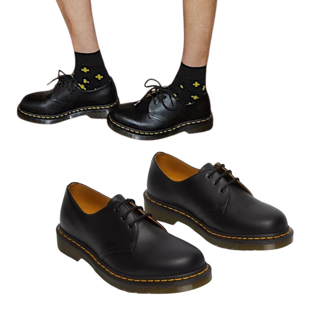 Dr. Martens, 1461 Smooth Leather Oxford Shoes 3-Eye, Black Size 8 Ladies, 39 EU